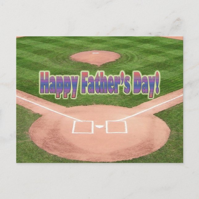 Carte Postale Bonne Fête des pères de baseball (Devant)