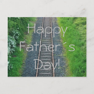 Carte Postale Bonne Fête des pères ! Train Track Railway in Natu