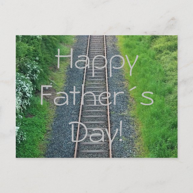 Carte Postale Bonne Fête des pères ! Train Track Railway in Natu (Devant)
