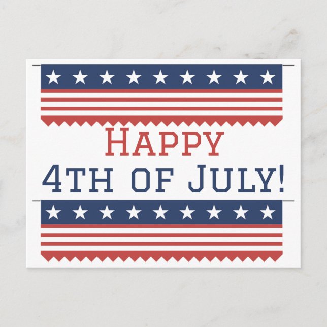 Carte Postale Bonne fête du 4 juillet jour de l'indépendance  (Devant)
