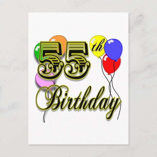 Carte Postale Bonne fête du 55e anniversaire (Devant)