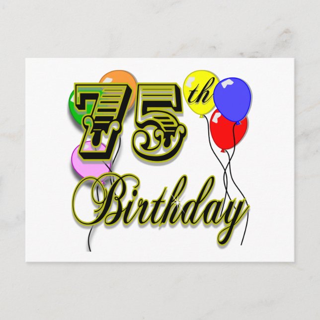 Carte Postale Bonne fête du 75e anniversaire (Devant)