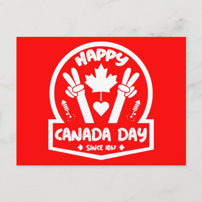 Carte Postale Bonne fête du Canada 1er juillet (Devant)