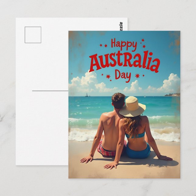 Carte Postale Bonne fête nationale australienne (Devant / Derrière)