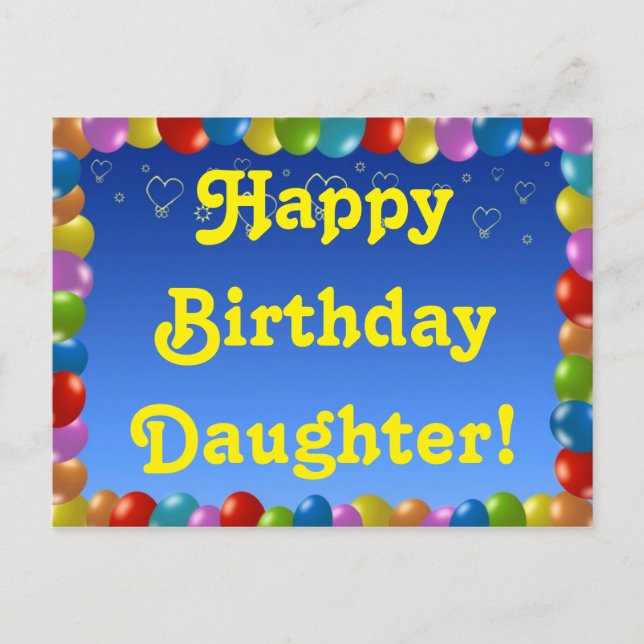 Carte postale Bonne fille d'anniversaire (Devant)