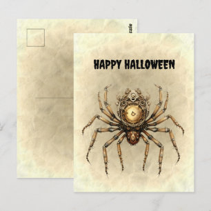 Carte Postale Bonne Halloween Steampunk Spider