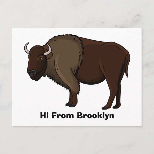 Carte Postale Bonne illustration de bison américain (Devant)