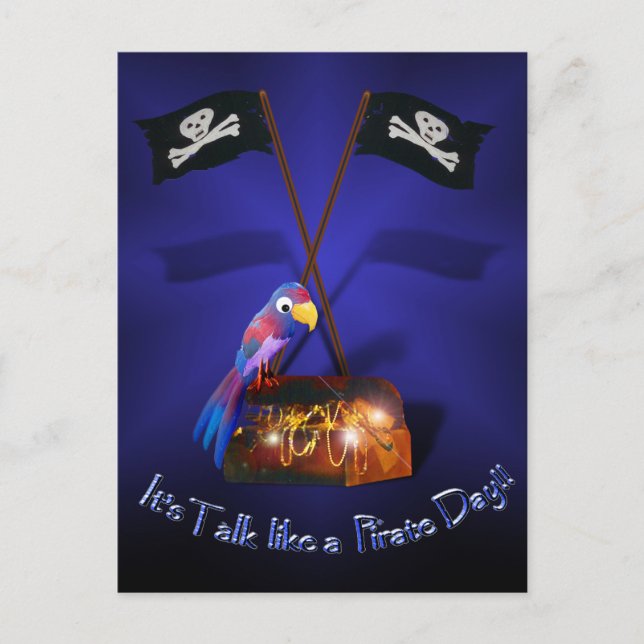 Carte Postale Bonne journée "Parlez comme un pirate" (Devant)