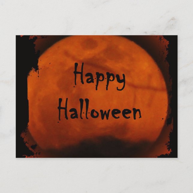 Carte Postale Bonne Lune d'Halloween (Devant)
