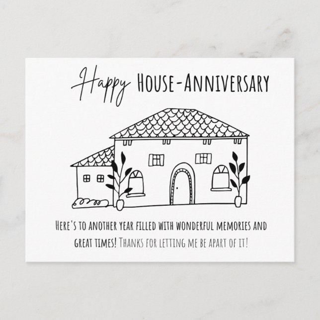 Carte Postale Bonne Maison- Anniversaire (Devant)