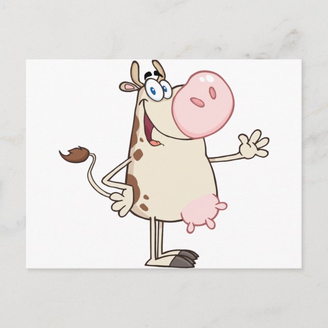 Carte Postale Bonne mascotte de dessin de vache (Devant)