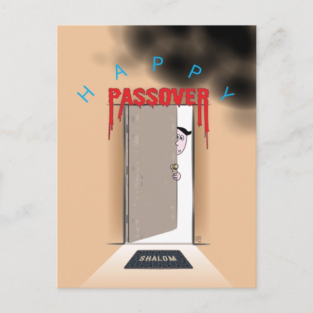 Carte Postale Bonne Pâque Exode Cartoon Salutation (Devant)