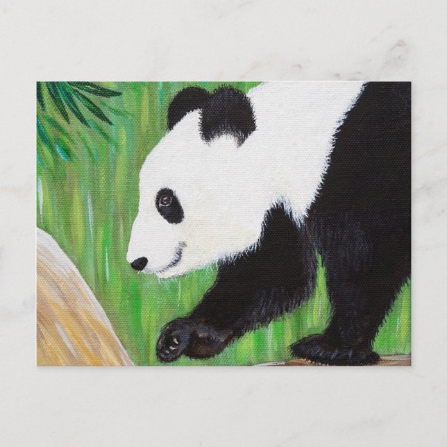 Carte Postale Bonne peinture Panda (Devant)
