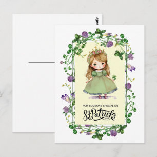 Carte Postale Bonne Saint Patrick. Princesse d'Irlande