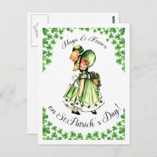 Carte Postale Bonne Saint Patrick. Vintage irlandaise Postca