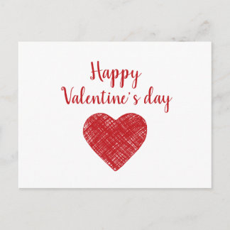 Carte Postale Bonne Saint-Valentin Coeur rouge Love dit