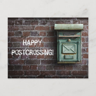Carte Postale Bonne traversée postale boîte à lettre verte