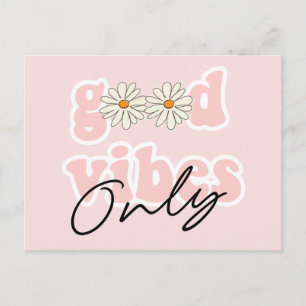 Carte Postale Bonne Vibration Uniquement Slogan Hippie Des Année