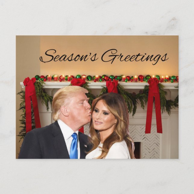 Carte Postale Bonnes Fêtes de Donald et Melania (Devant)