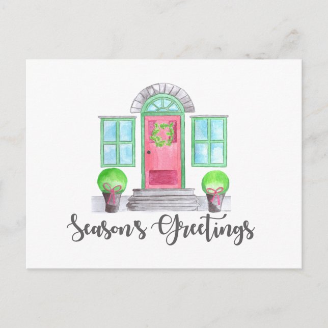 Carte Postale Bonnes Fêtes Maison de Noël (Devant)