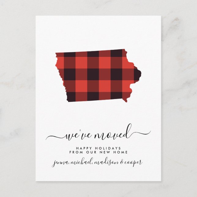Carte Postale Bonnes fêtes | nous avons déplacé | Iowa (Devant)