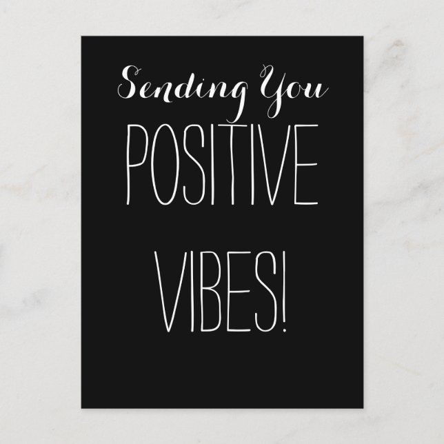 Carte Postale Bonnes Vibes positives Noir et Blanc Spirituel (Devant)