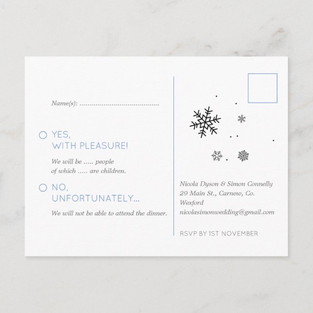 Carte Postale Bonnets et mitaines de mariage d'hiver chauds et c (Dos)