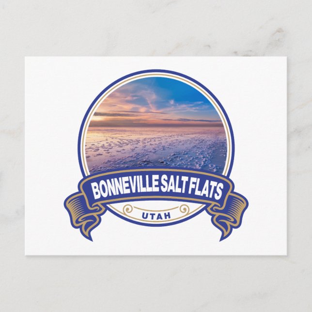 Carte Postale Bonneville Salt Flats Utah Insigne de voyage (Devant)