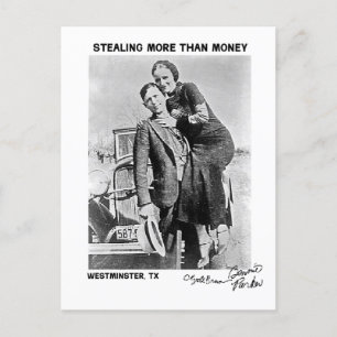 Carte Postale Bonnie & Clyde à Westminster (Texas)