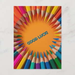 Carte Postale Bons crayons de chance Retour à l'école
