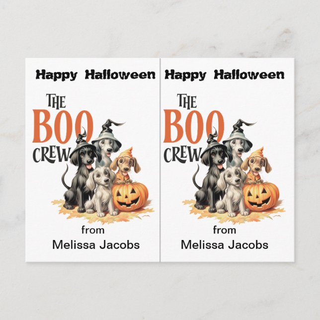Carte Postale Boo Crew Dogs School Party Halloween Card (Devant)