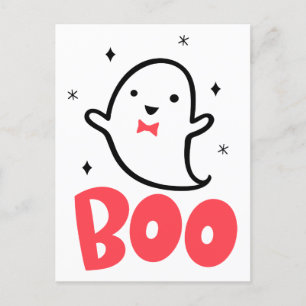 Carte Postale Boo Ghost, dessin à la main,