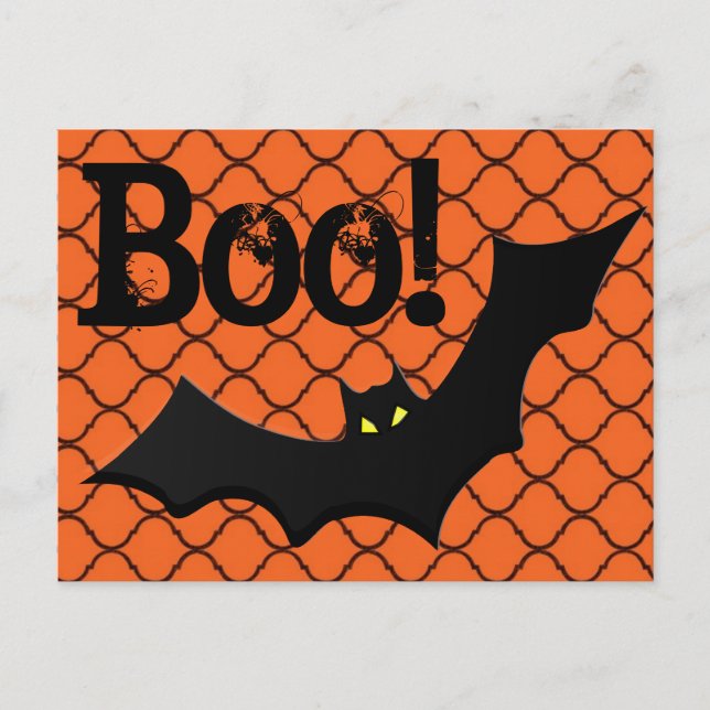 Carte Postale Boo ! Lien de chaume et de chaîne Halloween (Devant)