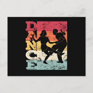 Carte Postale Boogie Woogie Swing Danser Couleurs rétro Vintage
