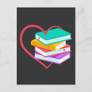 Carte Postale Book Love Bookworm Reader Cute Reading