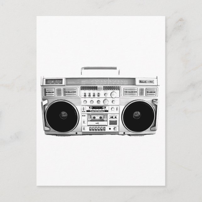 Carte Postale Boom Box Ghetto Blaster 80s les années 70 Joueur C (Devant)