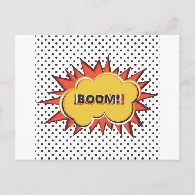 Carte Postale Boom Pop Art Comic Book explosion dessin animé (Devant)