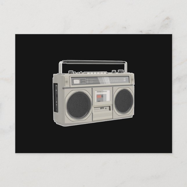 Carte Postale Boombox basse 80s musique rétro hip hop rap (Devant)