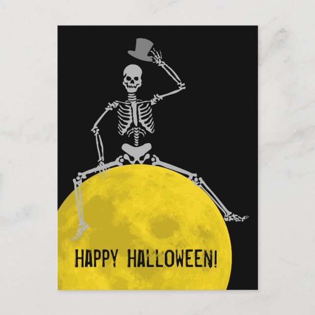 Carte Postale BOOO éffrayant de la Lune ! (Devant)