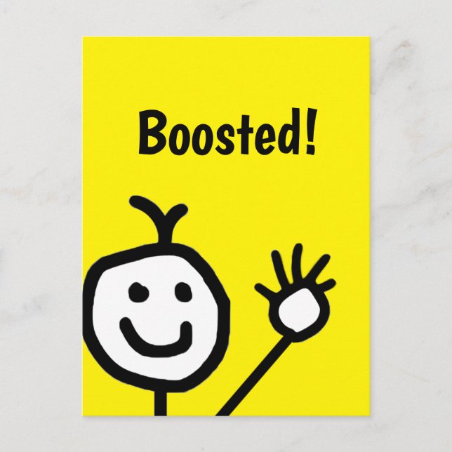 Carte Postale Booster Vacciné Cute Happy Face (Devant)