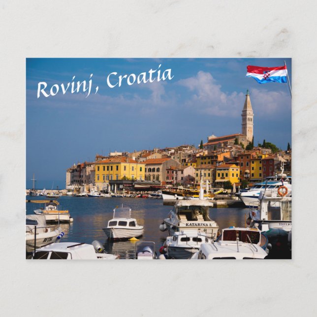 Carte Postale Bord de mer de Rovinj, Croatie (Devant)