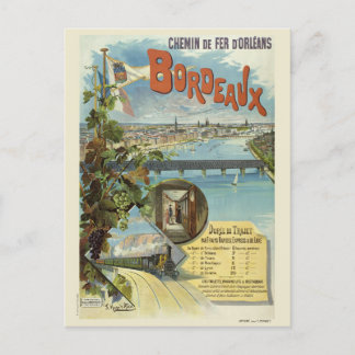 Carte Postale Bordeaux France Poster vintage 1896