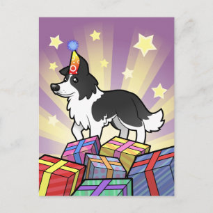 Carte Postale Border Collie d'anniversaire