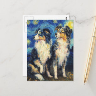 Carte Postale Border Collies de Van Gogh