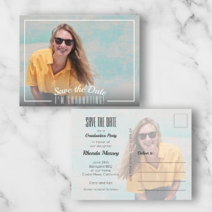 Carte Postale Bordure blanche Diplôme de photo Enregistrer la da
