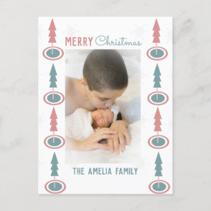 Carte Postale Bordure d'arbre de Noël Photo Vacances