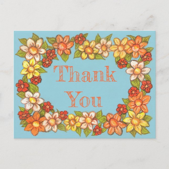 Carte Postale Bordure de flux~Carte de remerciements (Devant)