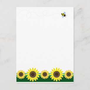 Carte Postale Bordure de tournesol