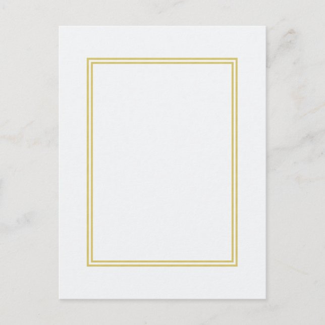 Carte Postale Bordure métallique double or sur Bubbly White (Devant)