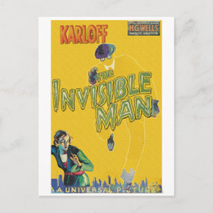 Carte Postale Boris Karloff comme l'homme invisible
